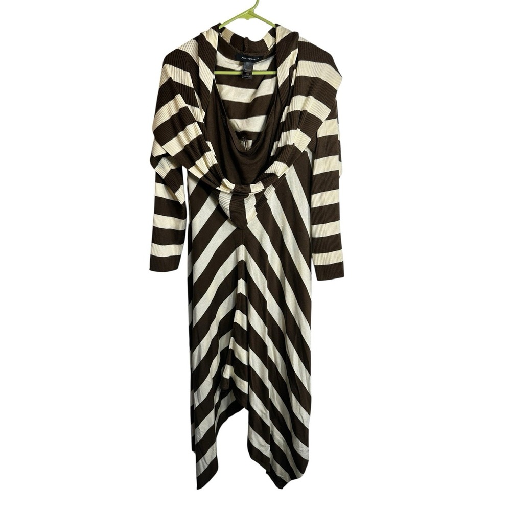 ashley stewart womens brown striped‎ sweater dress size 18/20